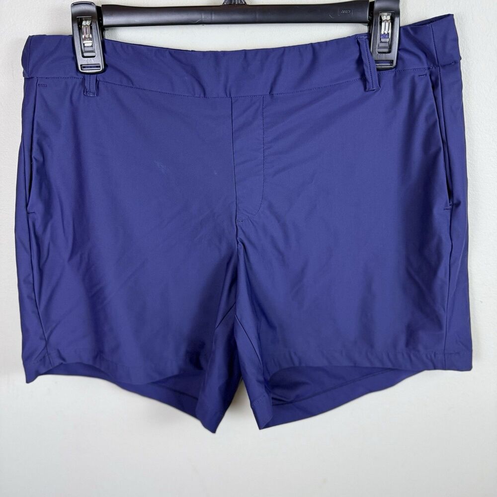Spanx Women’s Sunshine Stretch Large Shorts 4" Navy Blue Pull On Tight Shorts